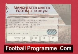 Manchester United v Arsenal 1996 - Match Ticket - football memorabilia