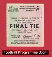Manchester United v Aston Villa 1957 – FA Cup Final Football Ticket