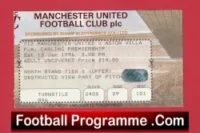 Manchester United v Aston Villa 1996 – Football Ticket