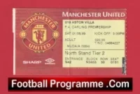 Manchester United v Aston Villa 1999 – Treble Season Ticket