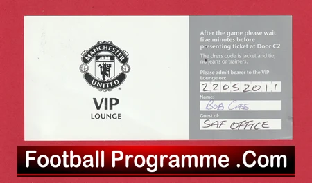 Manchester United v Blackpool 2011 - Football Ticket VIP - Image 2