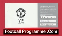 Manchester United v Blackpool 2011 - Football Ticket VIP - football memorabilia