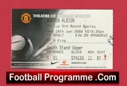 Manchester United v Burton Albion 2006 - Match Ticket Replay - football memorabilia