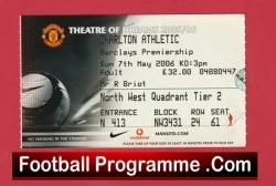 Manchester United v Charlton Athletic 2006 - Football Ticket - football memorabilia