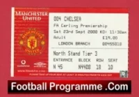 Manchester United v Chelsea 2000 – Match Ticket