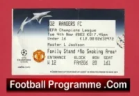 Manchester United v Glasgow Rangers 2003 – Man Utd Football Ticket