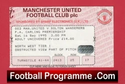 Manchester United v Leeds United 1996 - Match Ticket - football memorabilia