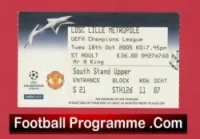 Manchester United v Lille OSC 2005 – Match Ticket