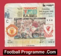 Manchester United v Liverpool 1990 – Charity Shield Match Ticket