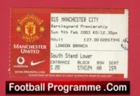 Manchester United v Manchester City 2003 – Match Ticket