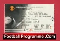 Manchester United v Portsmouth 2005 – Match Ticket