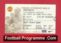 Manchester United v Portsmouth 2007 – Match Ticket