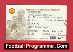 Manchester United v Portsmouth 2007 - Match Ticket - football memorabilia
