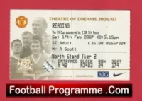 Manchester United v Reading 2007 – Match Ticket