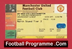 Manchester United v Southampton 1997 - Match Ticket - football memorabilia