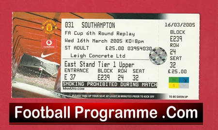 Manchester United v Southampton 2005 - Ticket - Match Not Played - Image 2