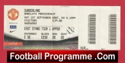 Manchester United v Sunderland 2007 - Match Ticket - football memorabilia