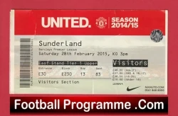 Manchester United v Sunderland 2015 - Match Ticket - football memorabilia