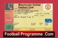 Manchester United v West Ham United 1997 – Match Ticket