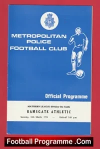 Metropolitan Police v Ramsgate Athletic 1974 – Met Police Football