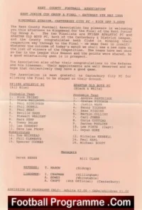 Pfizer Athletic v Spartan Old Boys 1996 – Kent Junior Cup Final