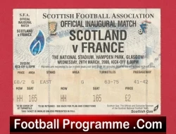 Scotland v France 2000 - Football Ticket - football memorabilia