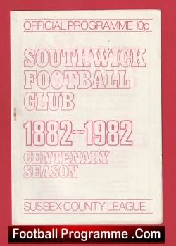 Southwick v Hastings Town 1982 - Sussex County League - football programme