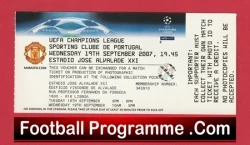 Sporting Lisbon v Manchester United 2007 - Football Ticket Portugal - football memorabilia