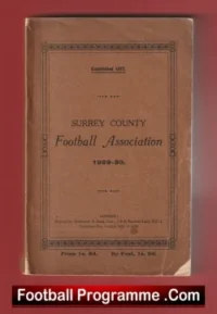 Surrey County Football Association Official Handbook 1929 – 1930