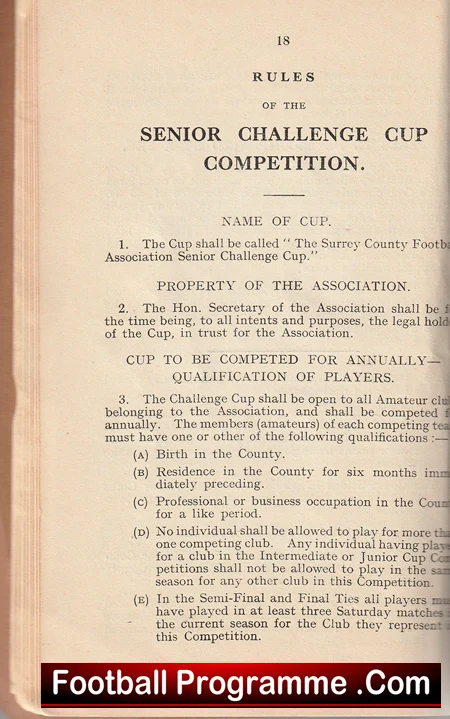 Surrey County Football Association Official Handbook 1929 - 1930 - Image 3