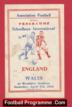 England v Wales 1951 - Wembley Duncan Edwards Pirate Issue
