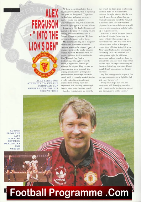 Manchester United v Barcelona 1991 - European Cup Winners Final A4 - Image 3