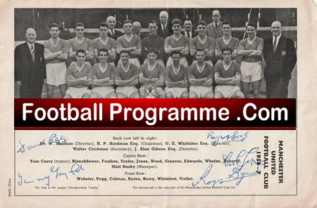 Manchester United v Real Madrid 1957 Man Utd Multi Signed Busby Babes - Image 4
