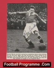 Manchester United Ronnie Burke Autographed Signed Picture 1940s
