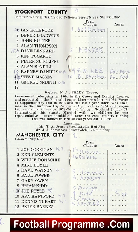 Stockport County v Manchester City 1976 - Friendly Brian Kidd - Image 3