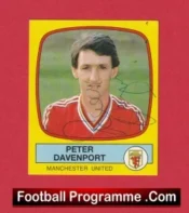 Manchester United Peter Davenport Autograph Signed Football Sticker Man Utd