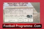 Manchester United v Aston Villa 1996 – Man Utd Match Ticket
