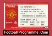 Manchester United v Bradford City 1999 – Football Ticket