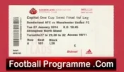 Sunderland v Manchester United 2014 – Semi Final Match Ticket