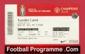 Manchester United v Sunderland 2013 – Match Ticket