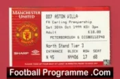 Manchester United v Aston Villa 1999 – Football Ticket