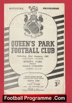 Queens Park v Alloa Athletic 1960 - Scotland - football programme