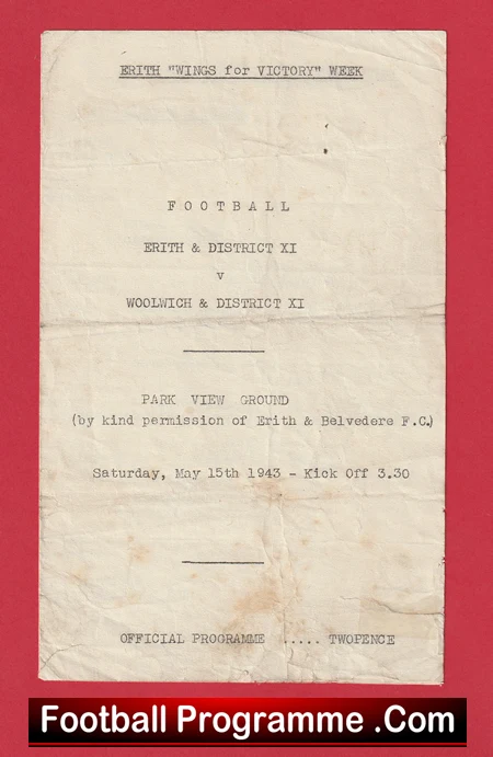 Erith District v Woolwich District 1943 - Park View Ground 1940s - Image 2
