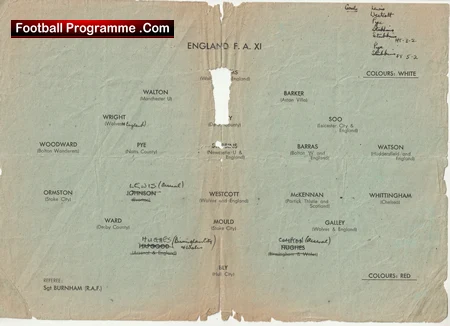 England FA v Combined Services 1945 - Dusseldorf Stadium Germany - Image 3