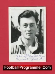 Manchester United Ernie Bond Autograph Signed Picture 1950s