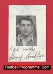 Manchester United Henry Cockburn Autograph Signed Picture 1940s