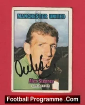 Manchester United Alex Stepney Autograph Signed Football Card Man Utd