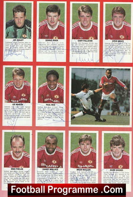 Sheffield Wednesday v Manchester United 1991 L Cup Final Multi Signed - Image 3
