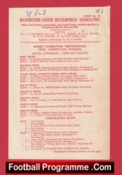 Manchester United Bobby Charlton Testimonial Leaflet 1972