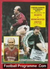 Eamonn Bannon Football Testimonial Benefit Match Hearts 1989 Man Utd